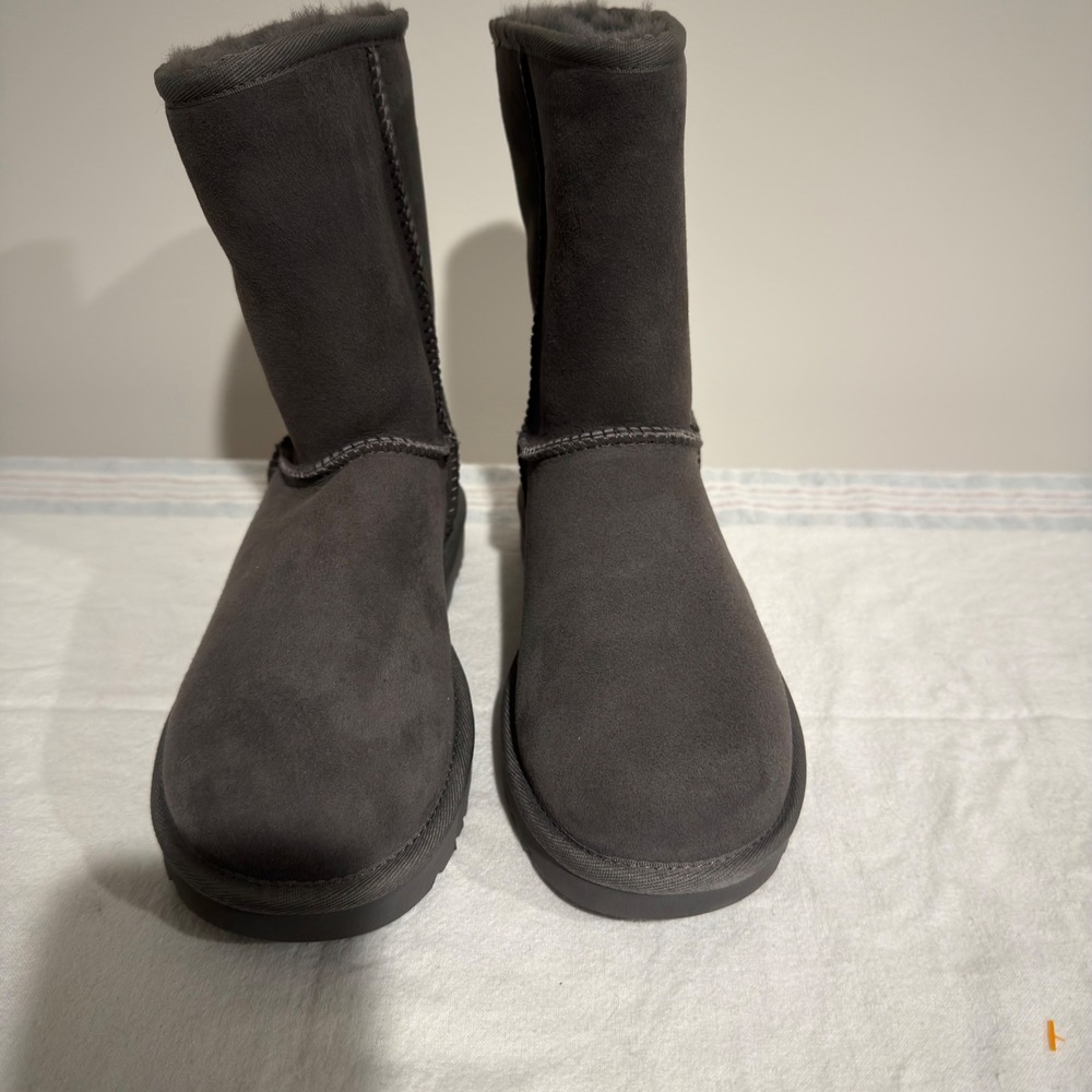 UGG Classic Short II Boots Grey Suede Sheepskin Mid Calf 1016223 - Picture 5 of 11